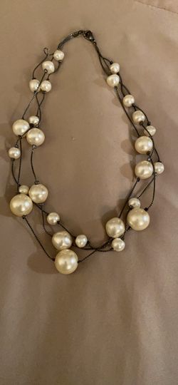 3 row pearl choker necklace