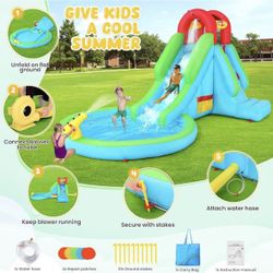 New Large Inflatable Water Slide with Climbing Wall and Splash Pool - Giant Waterpark Jumper Slides