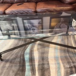 glass coffee table and glass side table