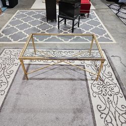 Beautiful Gold And Glass Coffee Table