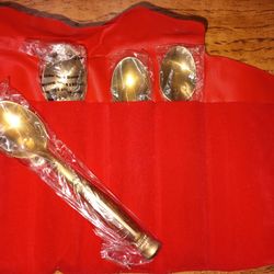 Vintage 4pc. Bronze Demitasse Spoons 
