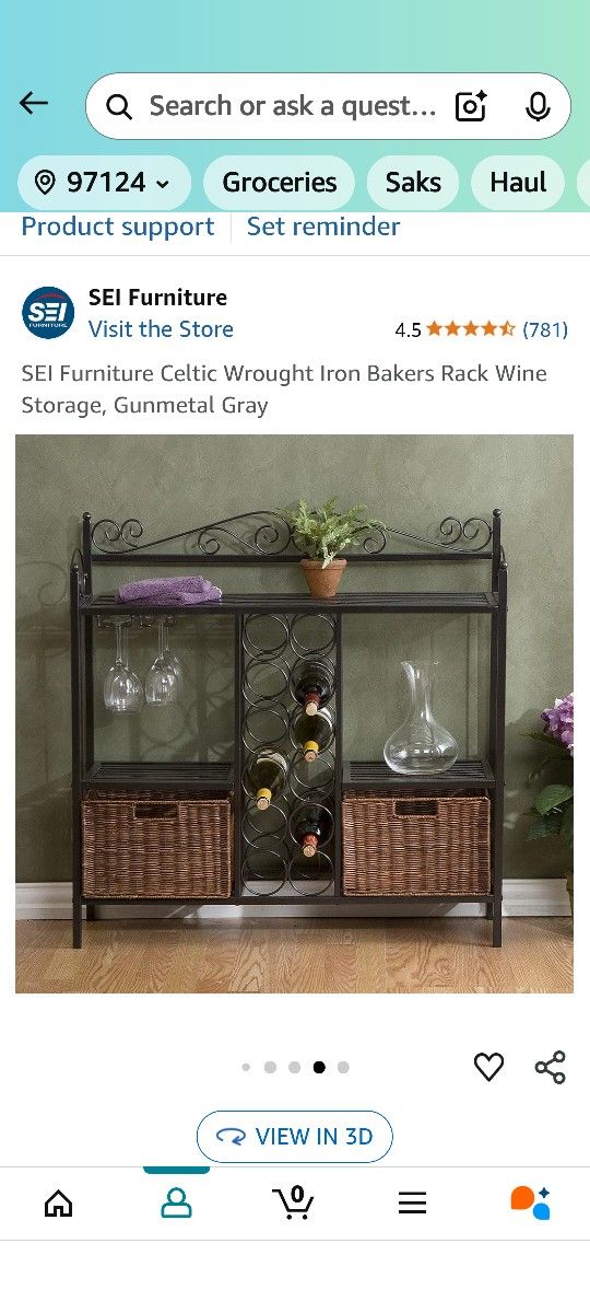 Wrought Iron Baker's Rack/Wine Storage