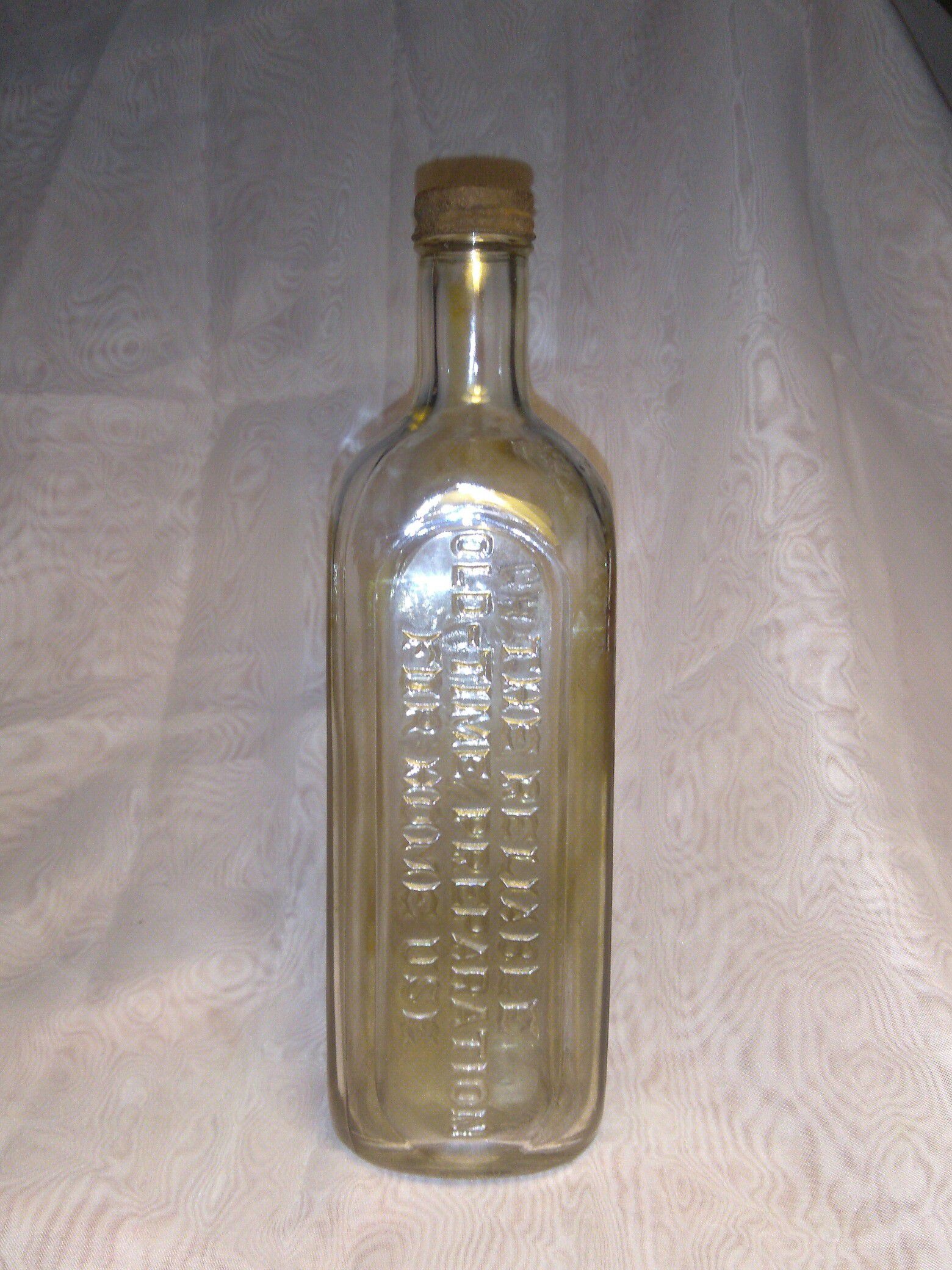 Antique Quack Medicine Bottle Clear Glass DR. FAHRNEY RELIABLE OLD-TIME Preparation Home Use