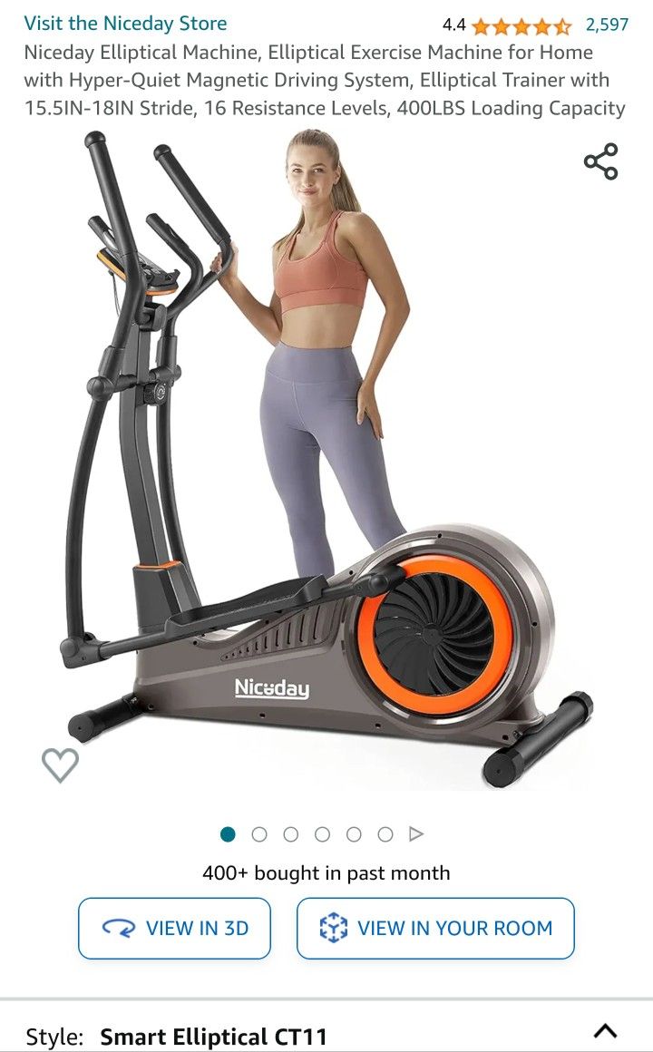 Niceday Elliptical Machine, Elliptical Exercise Machine for Home with Hyper-Quiet Magnetic 