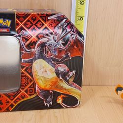 Empty Large Pokémon Tin With Bag Clip/key Chain