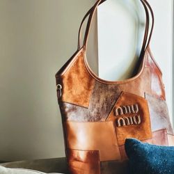 MIU MIU IVY Leather Patchwork Bag