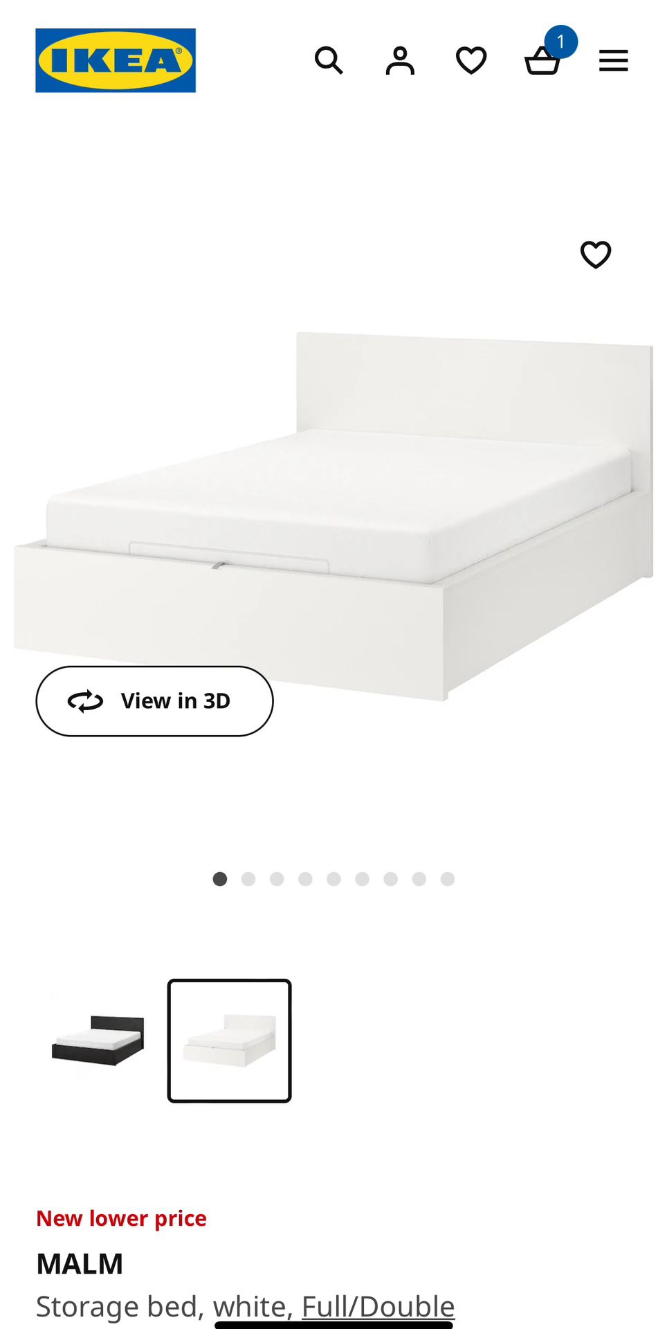 Ikea Malm Storage Bed Full White