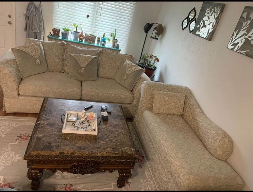Sofa and Chaise Lounge