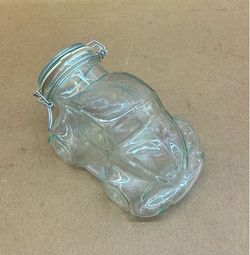 Vintage HERMETIC Glass VOLKSWAGEN•VW Beetle (BUG) Cookie JAR•Candy CANISTER Made in ITALY 👀 (please read description)
