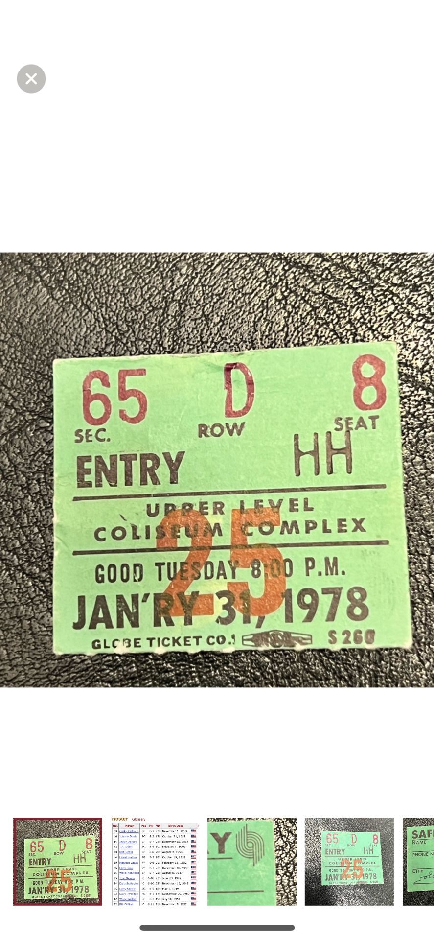 $10 1978 NBA TICKET STUB PORTLAND TRAIL BLAZERS rip city