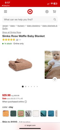 Simka Rose Waffle Baby Blanket 