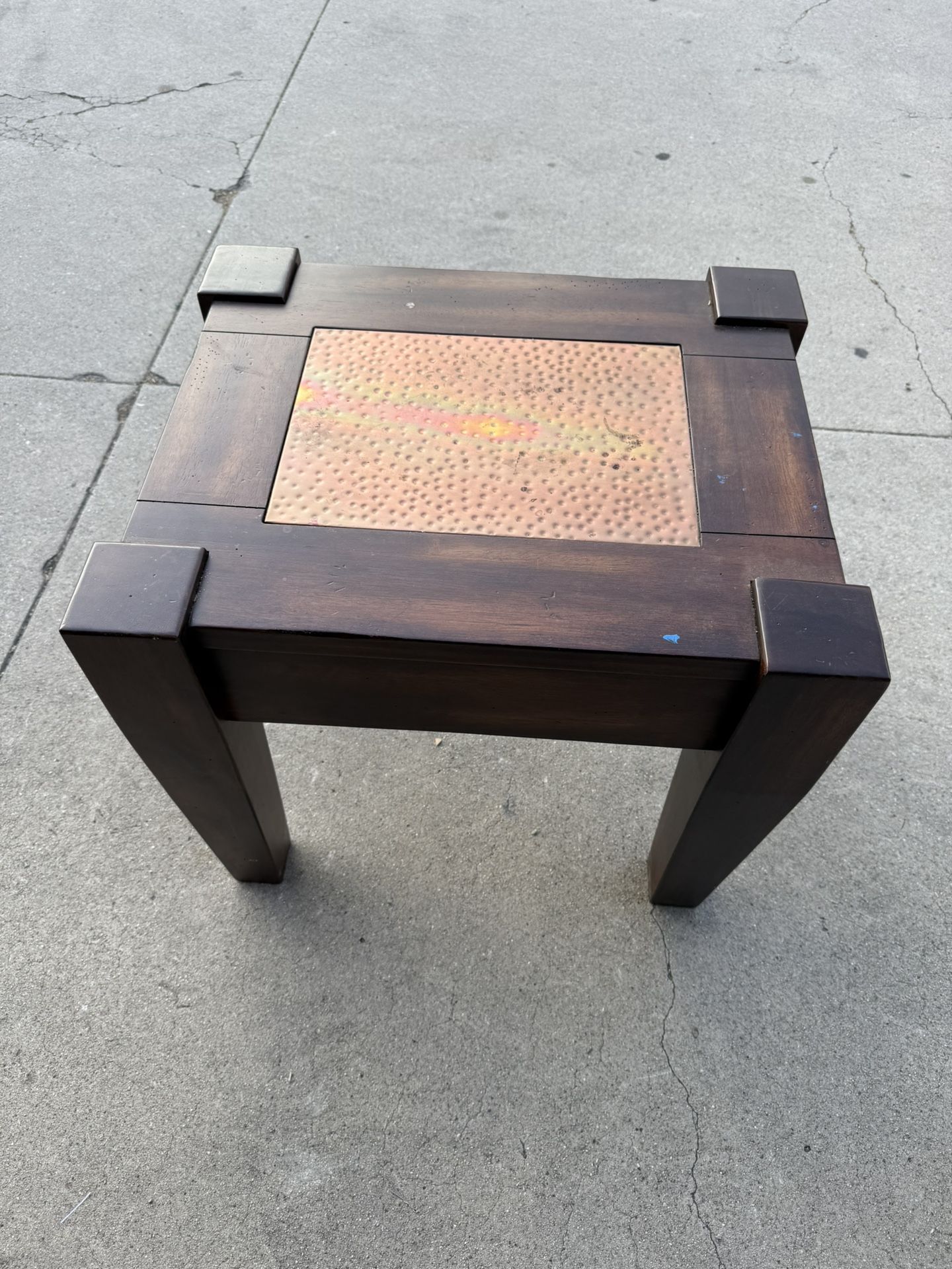 Real Wood And Brass Square Table