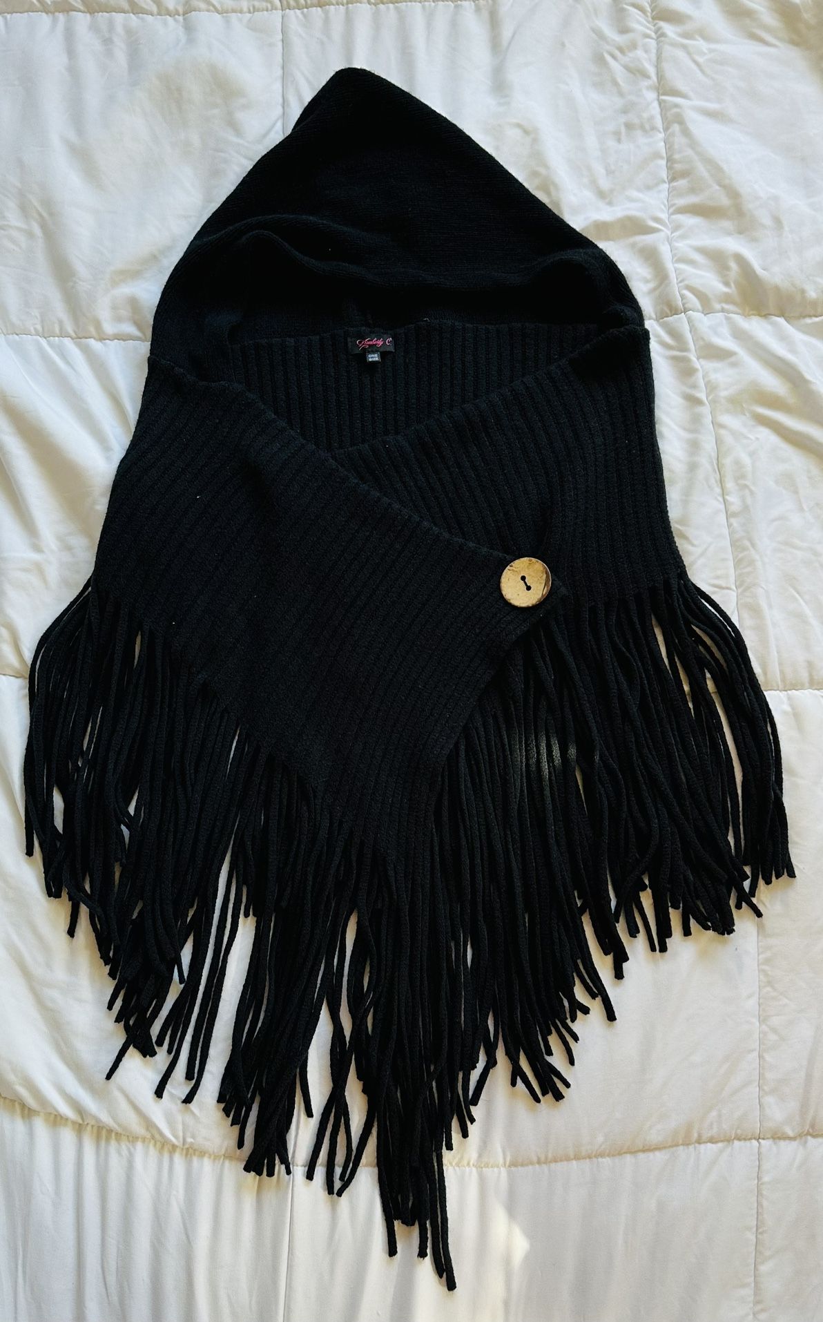 Cute Black One Size Funky Poncho