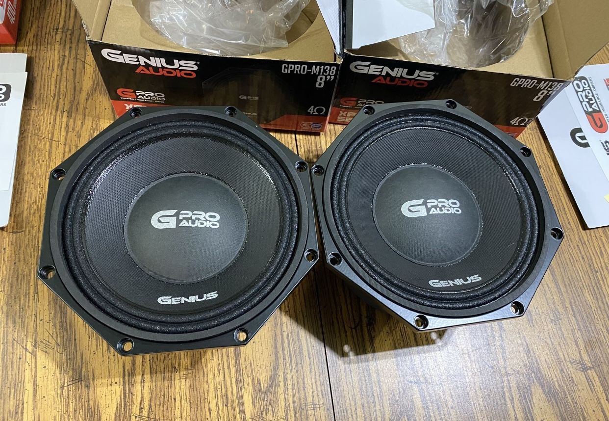 New Pair 8” Genius Audio Midrange/Midbass Speakers