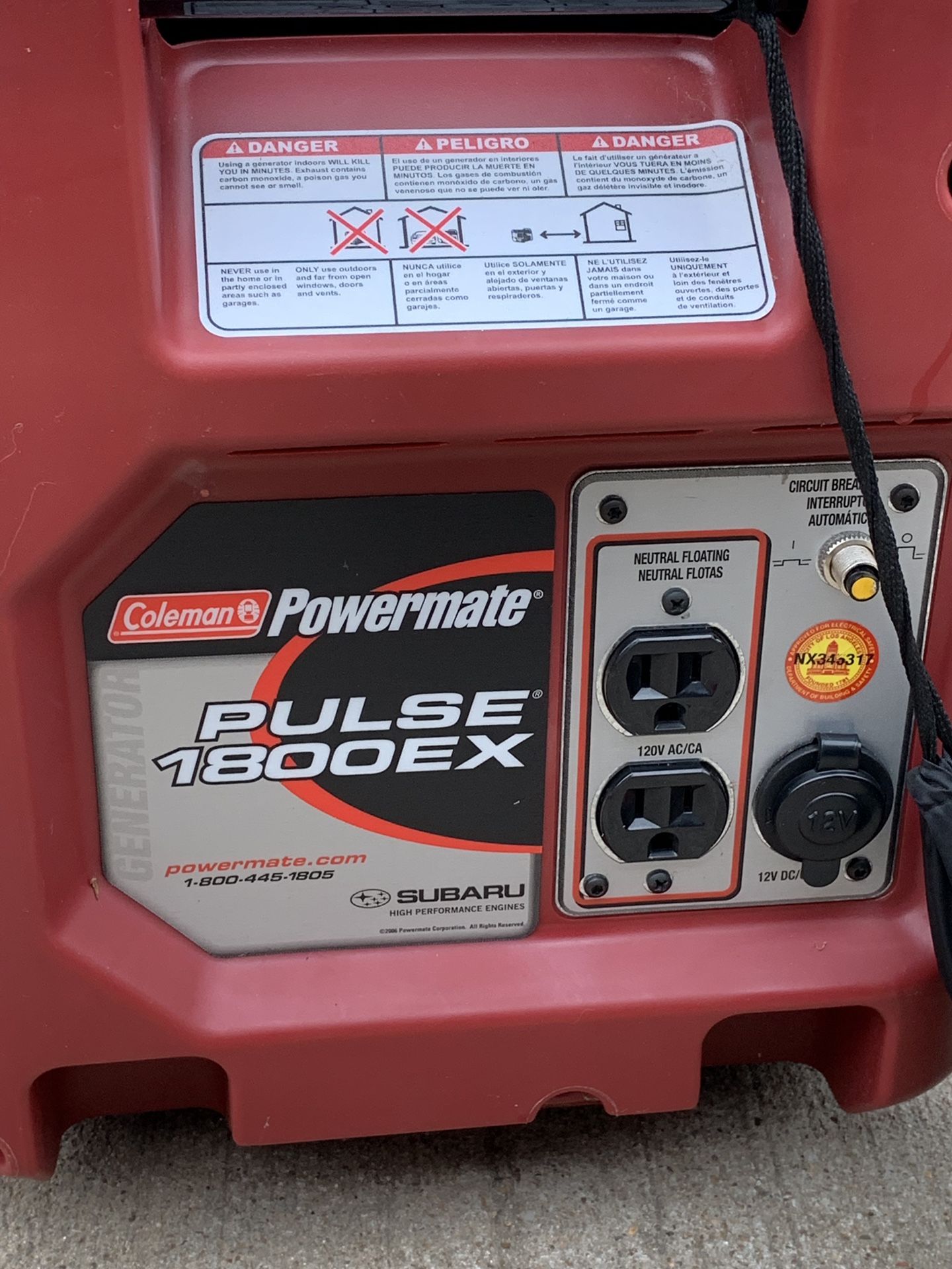 COLEMAN POWERMATE PULSE 1800EX GENERATOR SOMETHING FOR