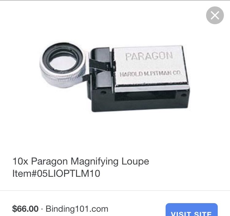 PARAGON 10X / 10 POWER PRINTER'S FOLD-OUT MAGNIFIER/LOUPE