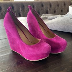Cute Aldo Magenta Wedge Heel Size 36UK Size 6 US