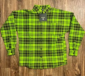 Palm Angels Green Plaid Flannel Shirt