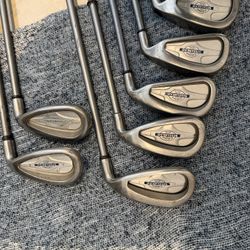 Callaway Steelhead X-14 Irons — 5-9, PW, SW — Good Condition — Clean Grooves