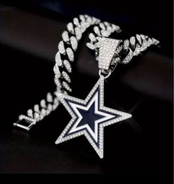 Dallas Cowboys 24” Cuban Link chain and pendant