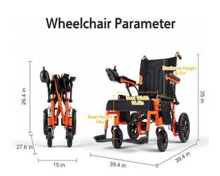 Portable Folding Electric Wheelchair – 500W Motor