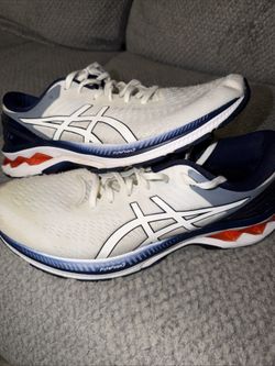 Asics GEL-KAYANO 27 mens running shoes white blue Size 11.5