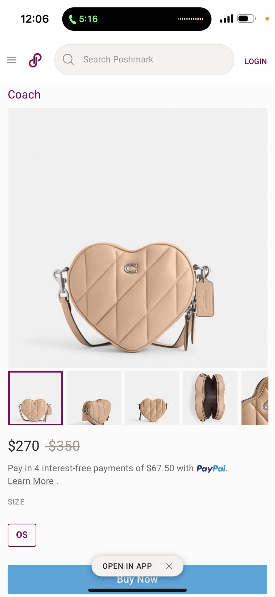 Coach Heart Leather Crossbody