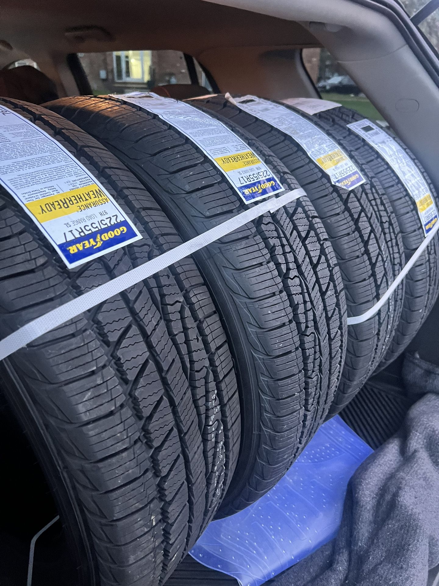 Brand new Goodyear Assurance Weather Ready Tires 225/55/17 