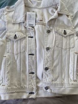 Urban Outfitters- Off white distressed jean vest - never worn!