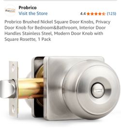 Brushed nickel 10 pk privacy square door knobs