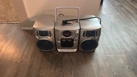 Portable CD Cassette Boombox with Speakers