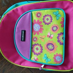 Flowers and Butterflies Pink Medium Size Backpack