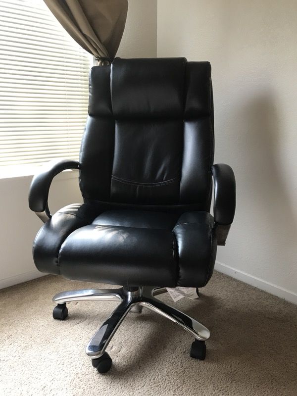 Large Black Leather Office Chair