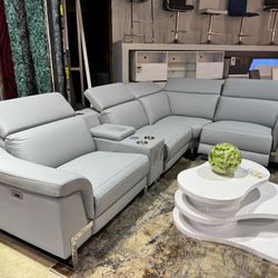 New Sectional Recliner Grey
