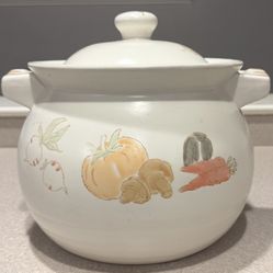 Vintage Ceramic Vegetable Soup Tureen with Lid