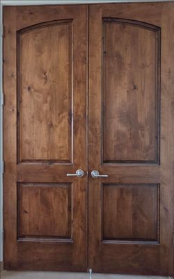 Premium Knotty Alder Doors with Hardware and French Doors