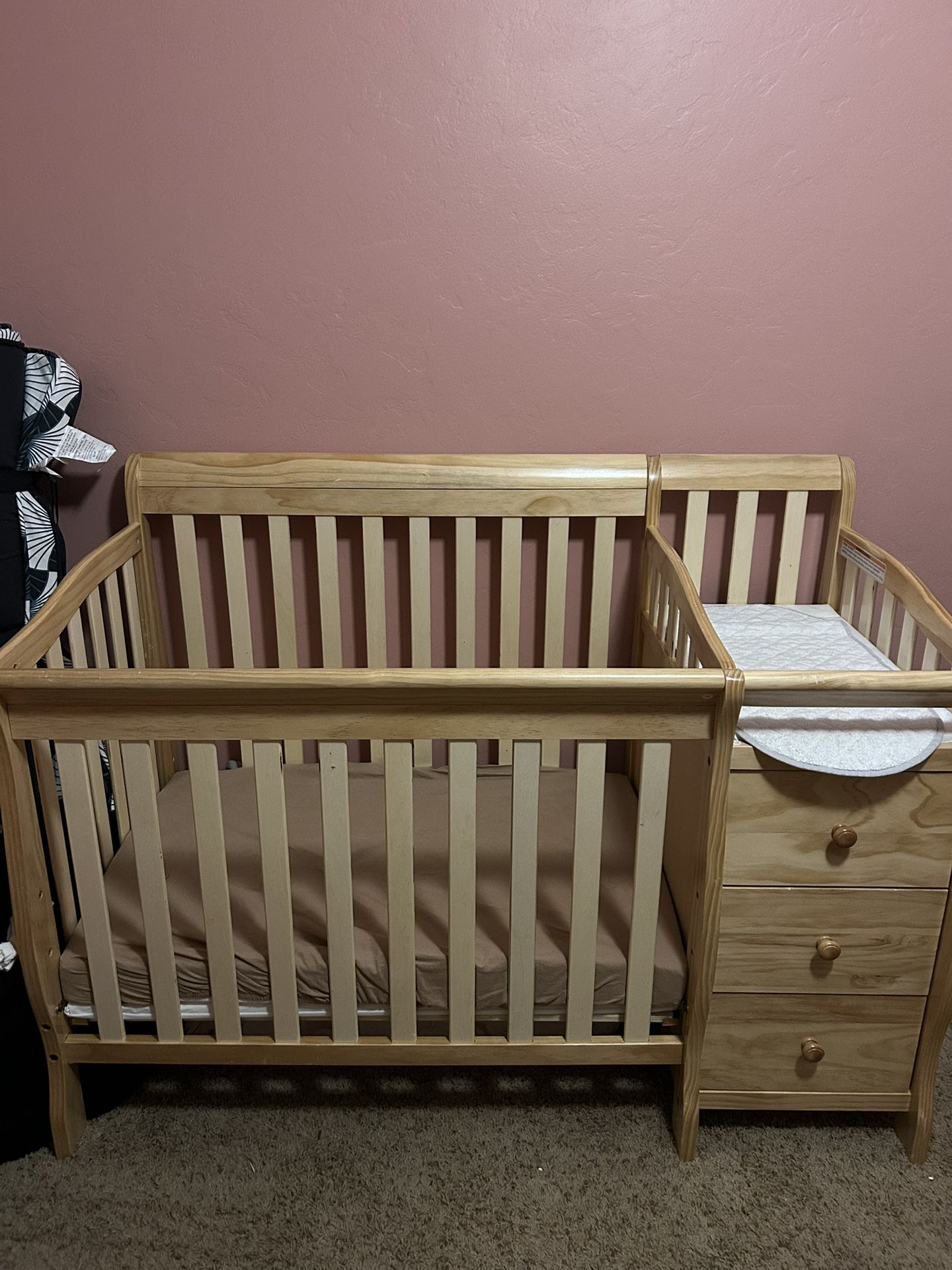 Mini Crib With Changing Table