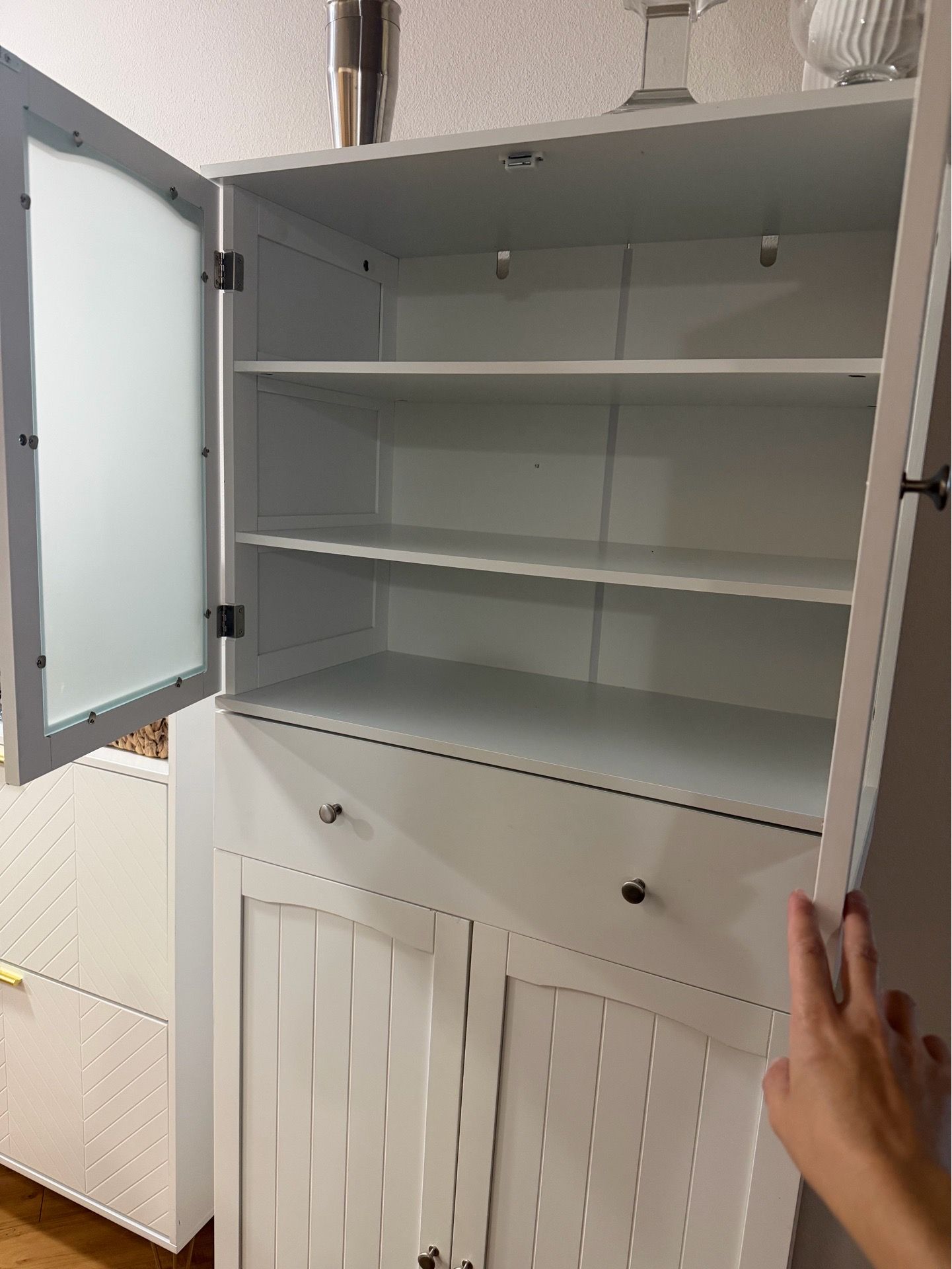 Tall white cabinet