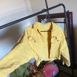 Cropped Yellow Denim Jacket 💛