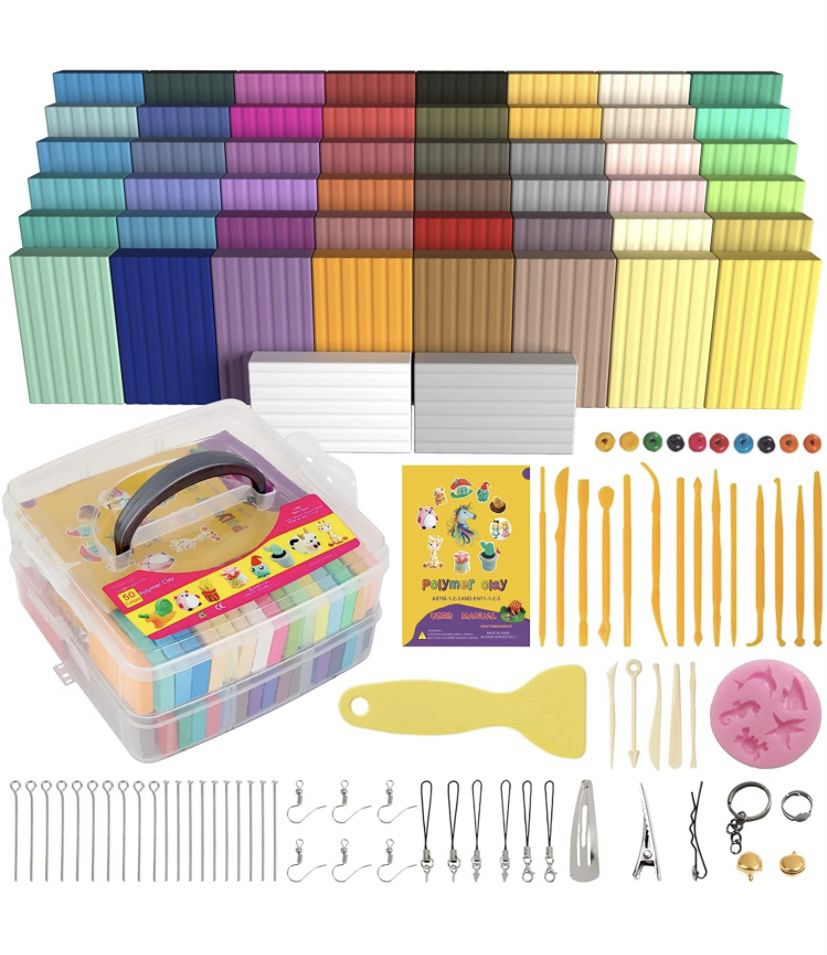 New Modeling Polymer Clay Kit with 50 Colors