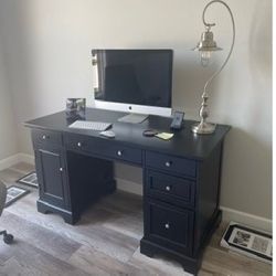Homestyles Bedford Black Pedestal Desk