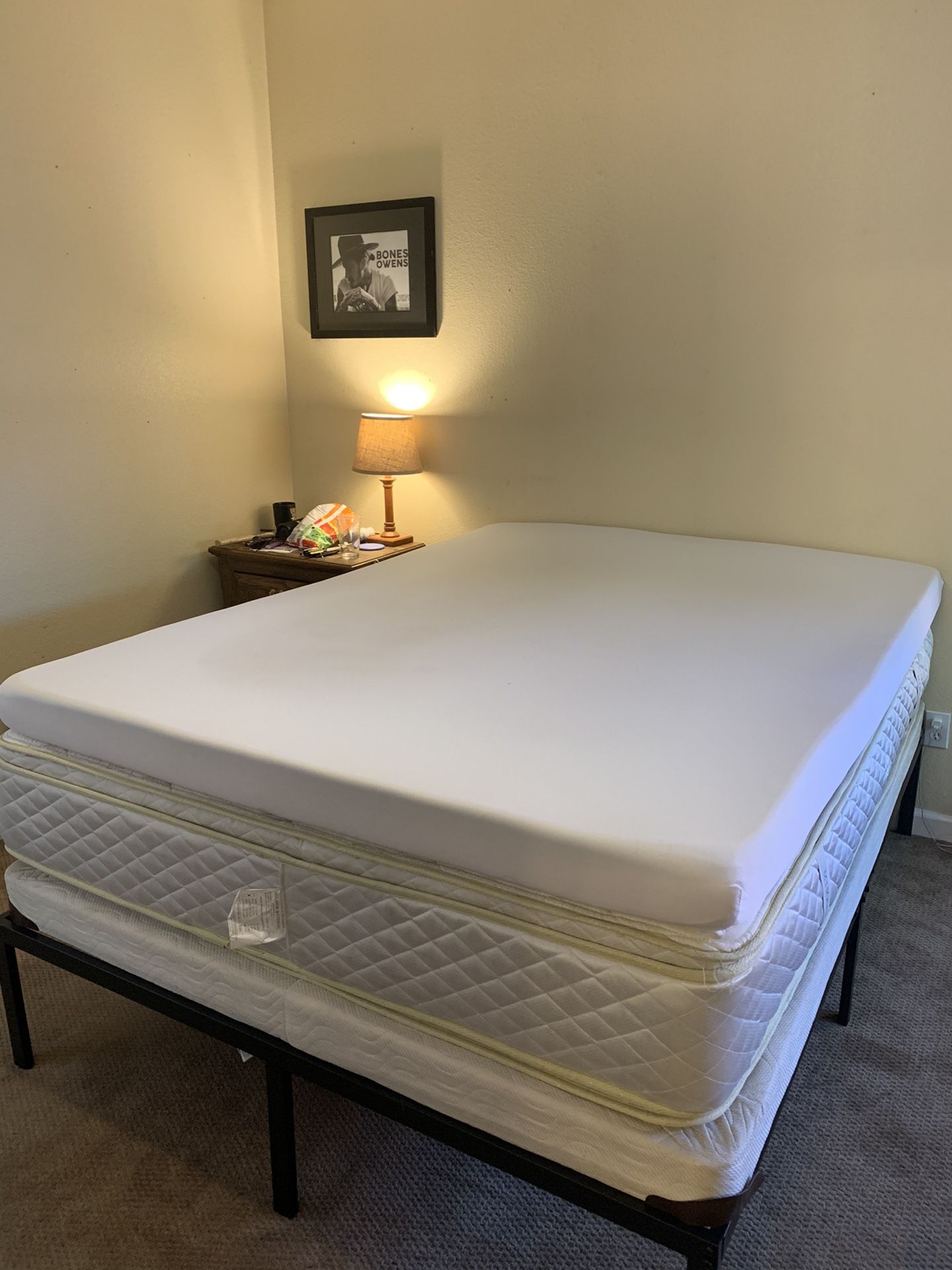 Queen mattress plus memory foam top