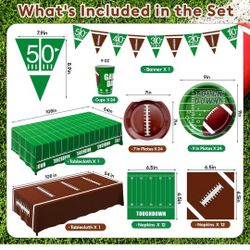 99 Pcs Of  Disposable Football Party Kit  For  24 Guests