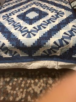 HANDMADE “Running Dresden Fans" Patchwork Quilt(102” x 98”)-$260 CASH