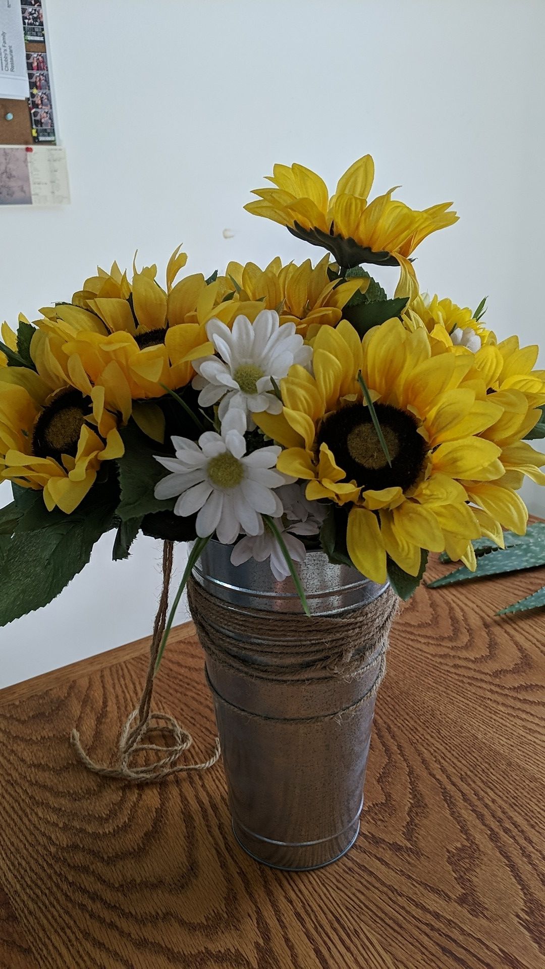 Sunflower Galvanized Flower Pot