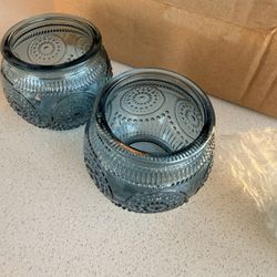 Blue Votive Candle Holders Set of 12