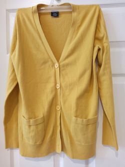 Faded Glory Women's yellow Cardigan size M (8-10)