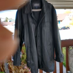 Black, Long Tailed Men's Leather Jacket