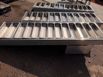3 refrigerated drop in food bars 84” each