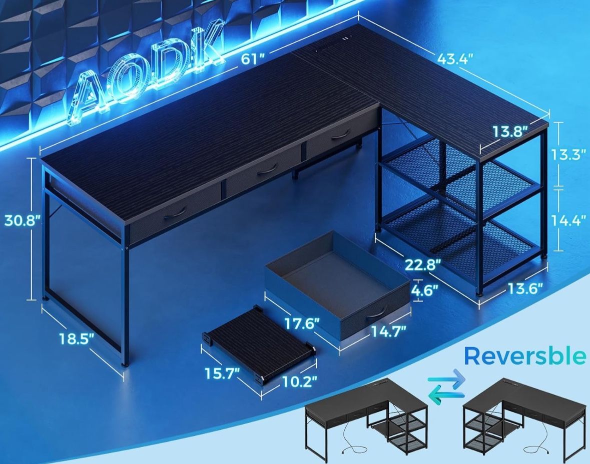 Black 61 Inch Desk